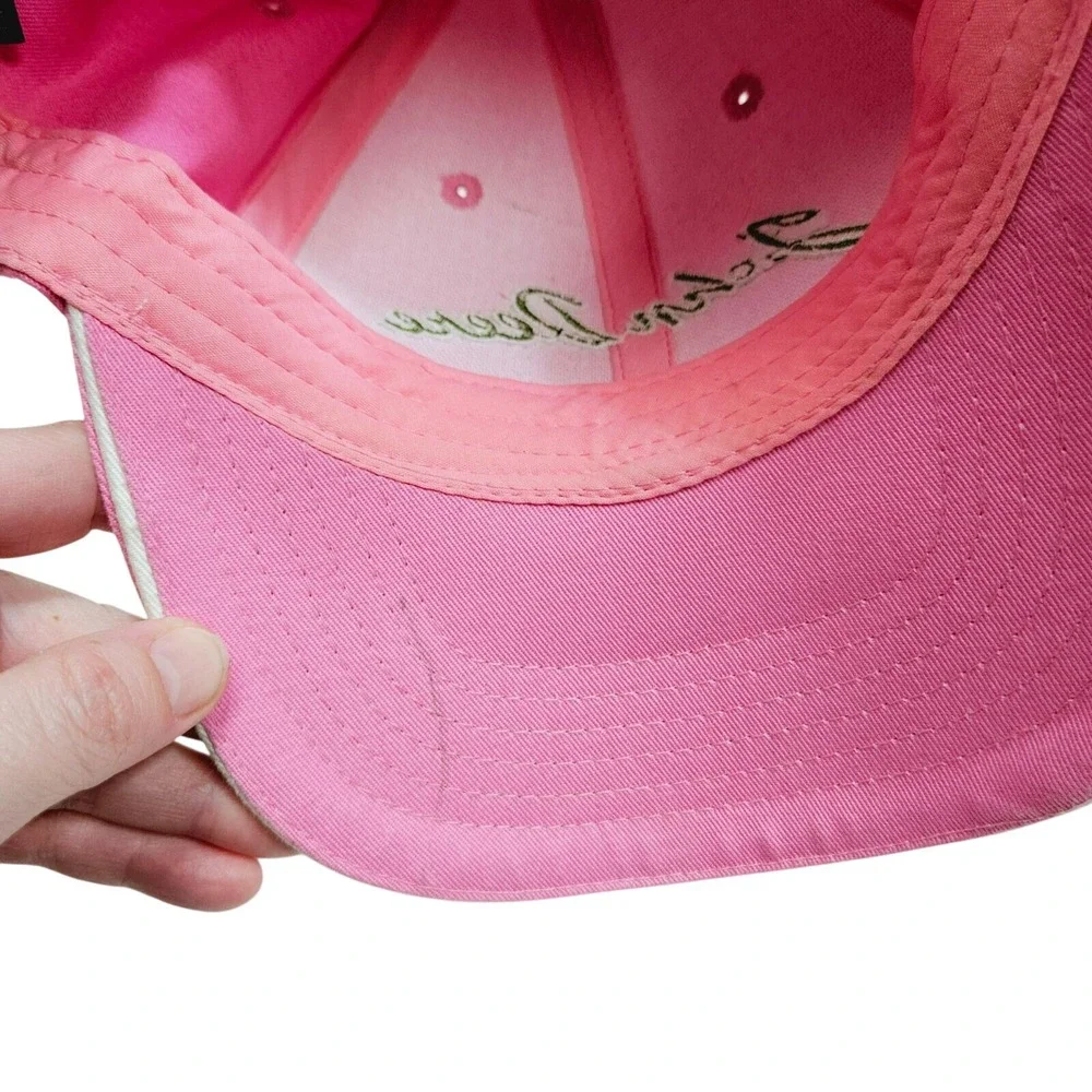 John Deere Pink Hat Cap‎ Green Embroidered Logo Adjustable Strapback